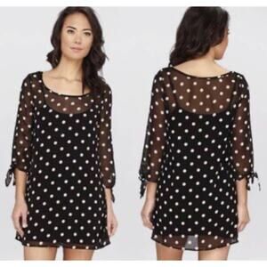 Roxy La Luna Sz Medium Women Polka Dot Sheer with Slip Lined Dress NWT